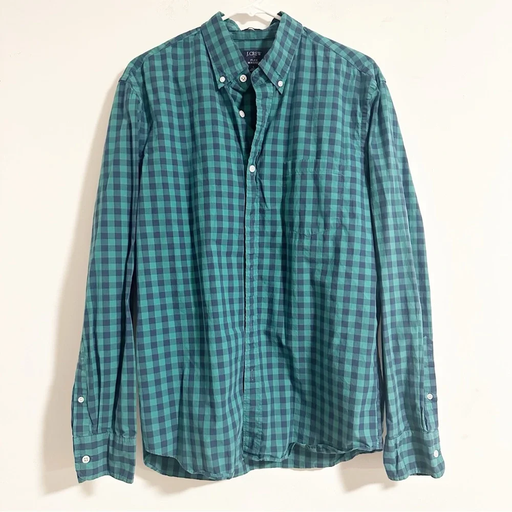 J. Crew Flex Washed Slim Button Down Long Sleeve Casual Shirt Stretch